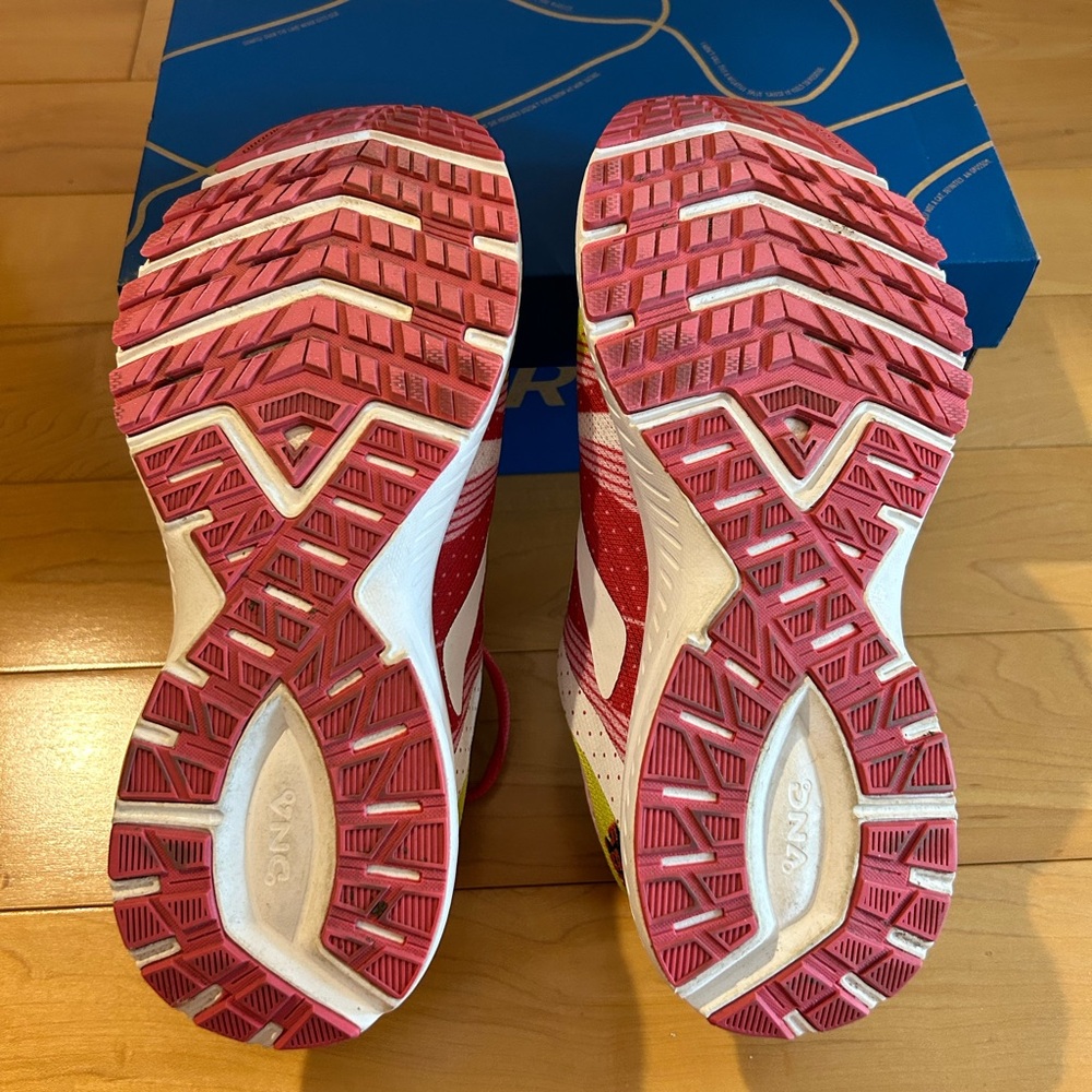 Brooks Pink and Yellow Athletic Shoes - Picture 5 of 6